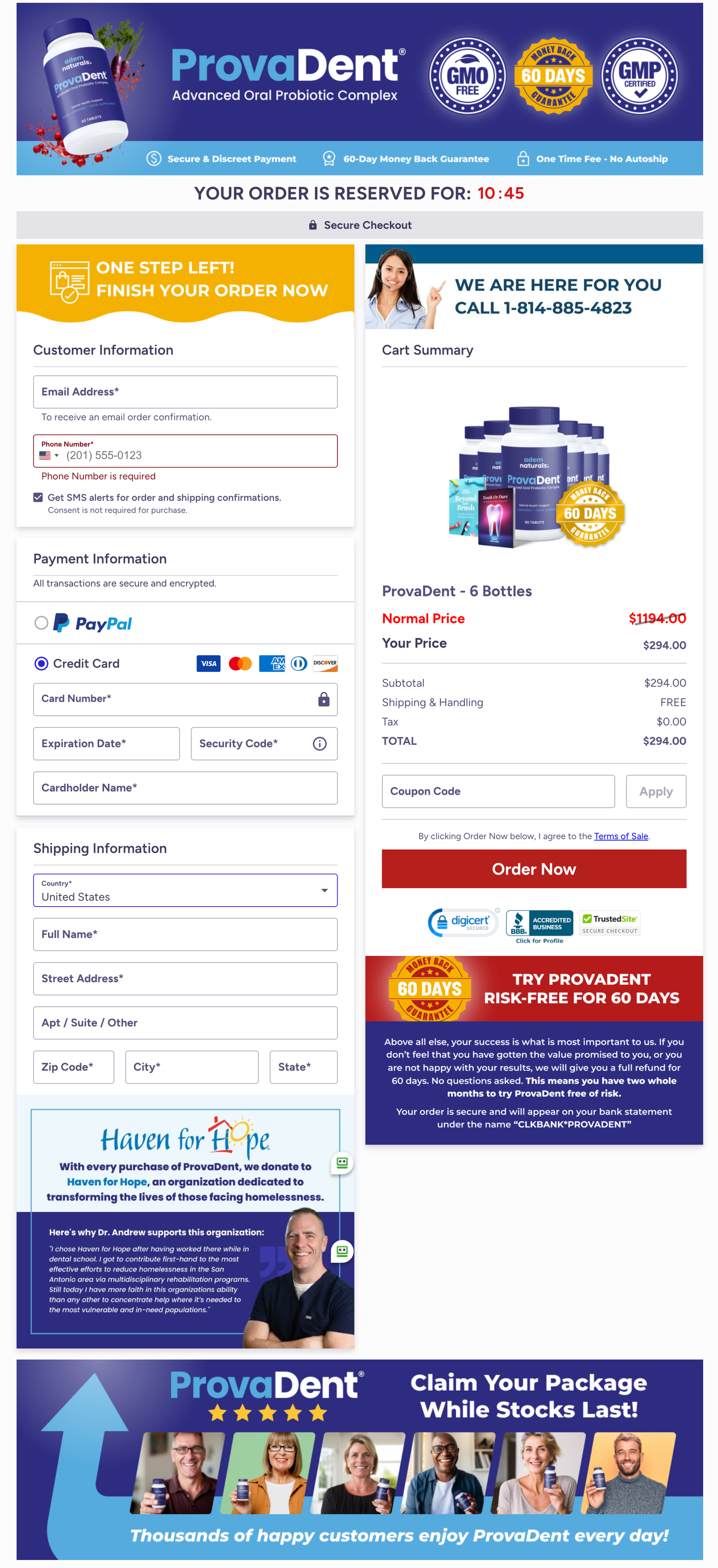 ProvaDent Official Website Secure Order Page